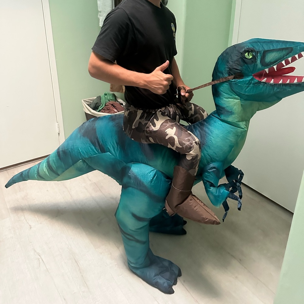 Inflatable Dinosaur Costume with Camouflage Pants